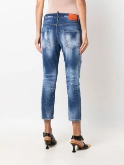 Dsquared2 Jean à détails effilochés Promos jeans courts femme 12 Dsquared2 jean à détails effilochés