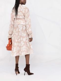 Dsquared2 robe-chemise ceinturée à fleurs