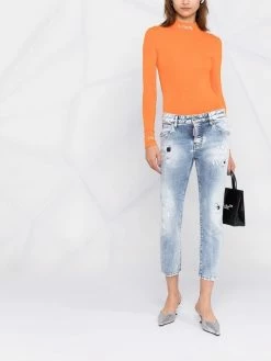 Dsquared2 jean court à effet usé