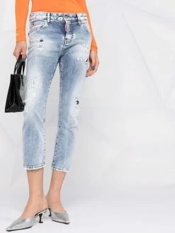 Dsquared2 jean court à effet usé