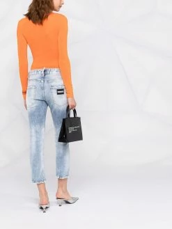 Dsquared2 jean court à effet usé