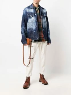 Dsquared2 veste en jean à effet usé