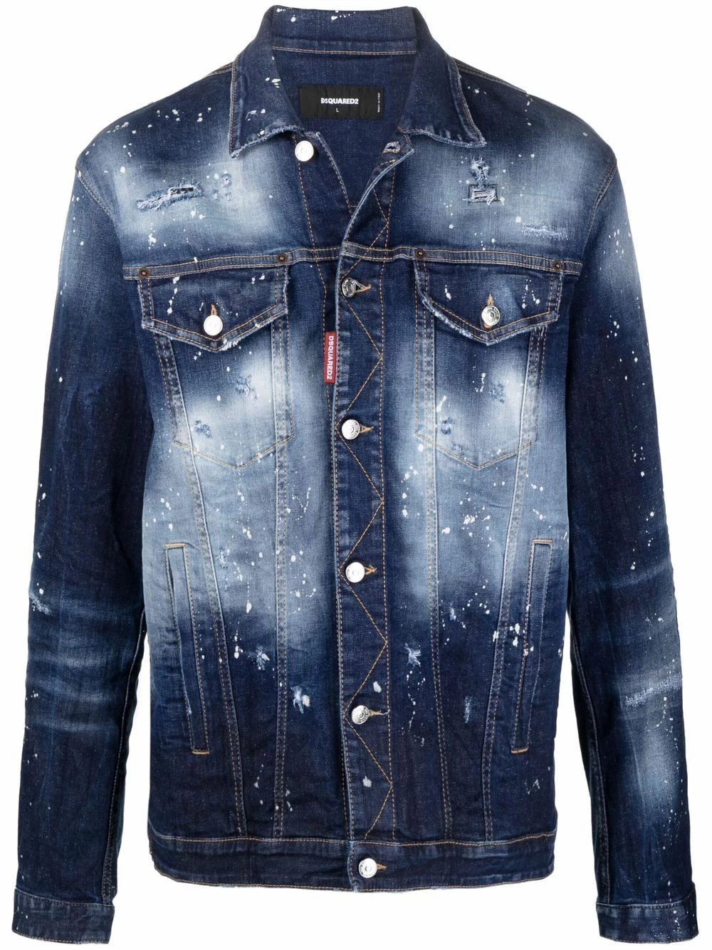 Rabais Dsquared2 Veste en jean à effet usé vestes en jean homme 3 Dsquared2 veste en jean à effet usé