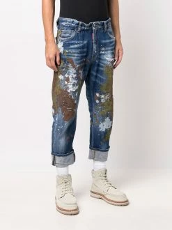 Dsquared2 jean court à effet taches de peinture