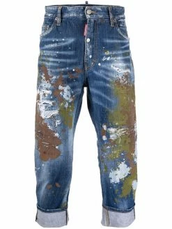 Dsquared2 jean court à effet taches de peinture