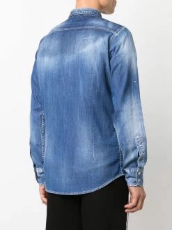 Dsquared2 chemise en jean à effet usé