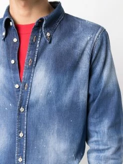 Dsquared2 chemise en jean à effet usé