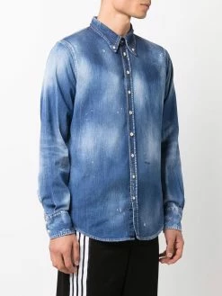 Dsquared2 chemise en jean à effet usé