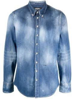 Dsquared2 chemise en jean à effet usé