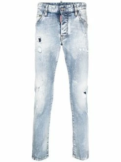 Dsquared2 jean skinny à effet usé