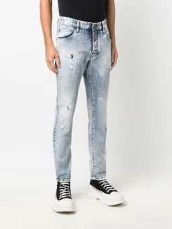 Dsquared2 jean skinny à effet usé