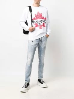 Dsquared2 jean skinny à effet usé