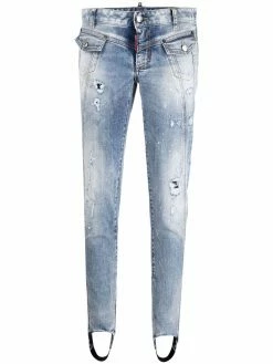 Dsquared2 jean skinny à effet usé