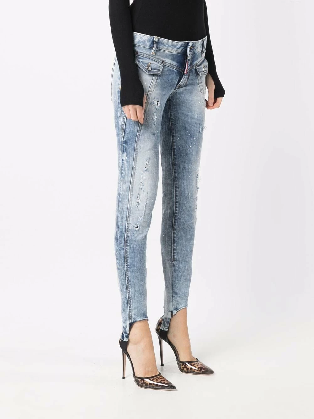 Prix Incroyables Dsquared2 Jean skinny à effet usé jeans skinny femme 5 Dsquared2 jean skinny à effet usé