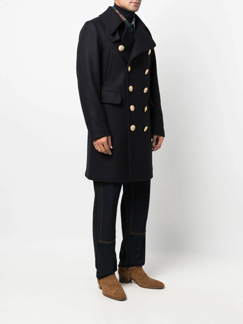 Prix Imbattable Dsquared2 Manteau croisé à détail embossé manteaux croisés homme 5 Dsquared2 manteau croisé à détail embossé