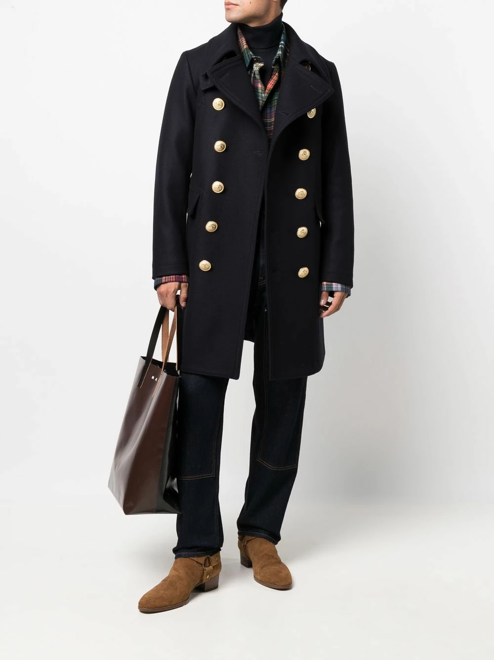 Prix Imbattable Dsquared2 Manteau croisé à détail embossé manteaux croisés homme 4 Dsquared2 manteau croisé à détail embossé