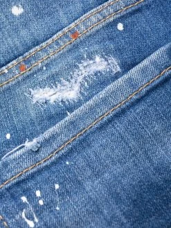 Dsquared2 jean droit Boston à effet taches de peinture