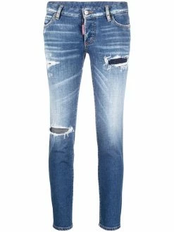 Dsquared2 jean skinny à effet usé
