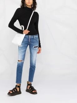 Dsquared2 jean skinny à effet usé