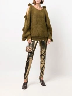 Dsquared2 legging en cuir artificiel à détails sous-pieds