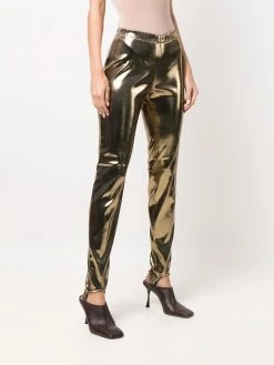 Dsquared2 legging en cuir artificiel à détails sous-pieds