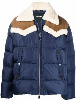 Dsquared2 veste matelassée à détails lainés