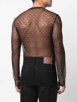 Dsquared2 haut en mesh à manches longues