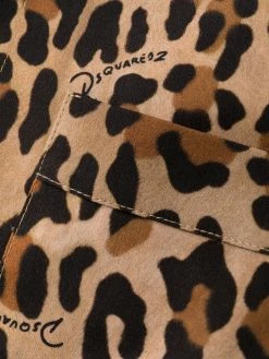 Dsquared2 chemise imprimée léopard à revers crantés