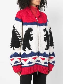 Dsquared2 veste zippée en maille intarsia