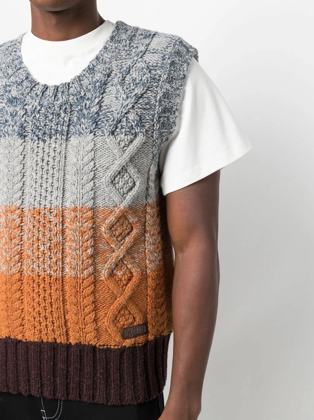 Dsquared2 Débardeur en maille torsadée à effet dégradé Prix Dégriffé pulls homme 7 Dsquared2 débardeur en maille torsadée à effet dégradé