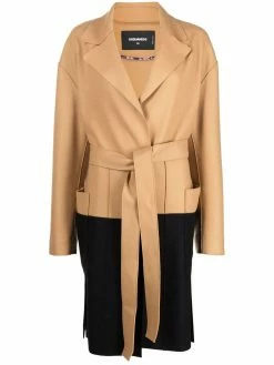 Dsquared2 manteau ceinturé à découpes