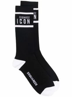 Dsquared2 chaussettes en maille intarsia à logo