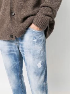 Dsquared2 jean court à effet délavé