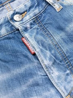 Dsquared2 jean court à effet délavé