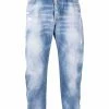 Dsquared2 jean court à effet délavé