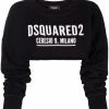 En Remise Dsquared2 Sweat crop à logo imprimé sweats femme 2 Dsquared2 sweat crop à logo imprimé
