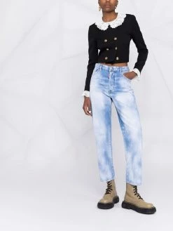 Dsquared2 jean droit à effet délavé
