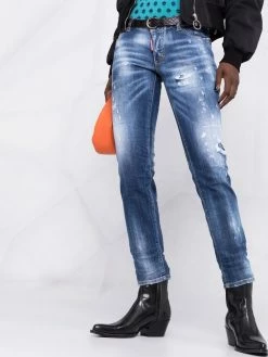 Dsquared2 jean slim à effet usé