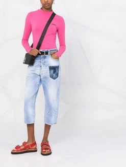 Dsquared2 jean crop à poche plaquée