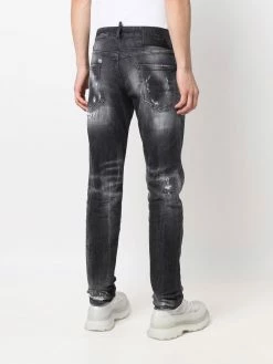 Dsquared2 Jean droit à effet usé Promos jeans regular & jeans droits homme 12 Dsquared2 jean droit à effet usé