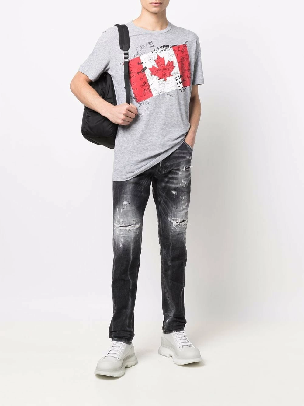 Dsquared2 Jean droit à effet usé Promos jeans regular & jeans droits homme 4 Dsquared2 jean droit à effet usé