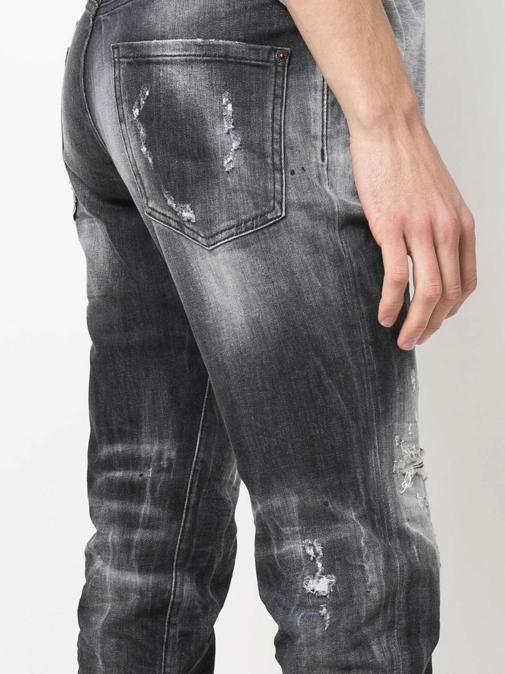 Dsquared2 Jean droit à effet usé Promos jeans regular & jeans droits homme 7 Dsquared2 jean droit à effet usé