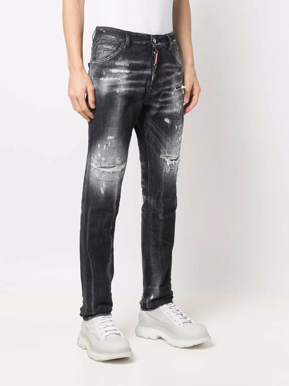 Dsquared2 Jean droit à effet usé Promos jeans regular & jeans droits homme 5 Dsquared2 jean droit à effet usé