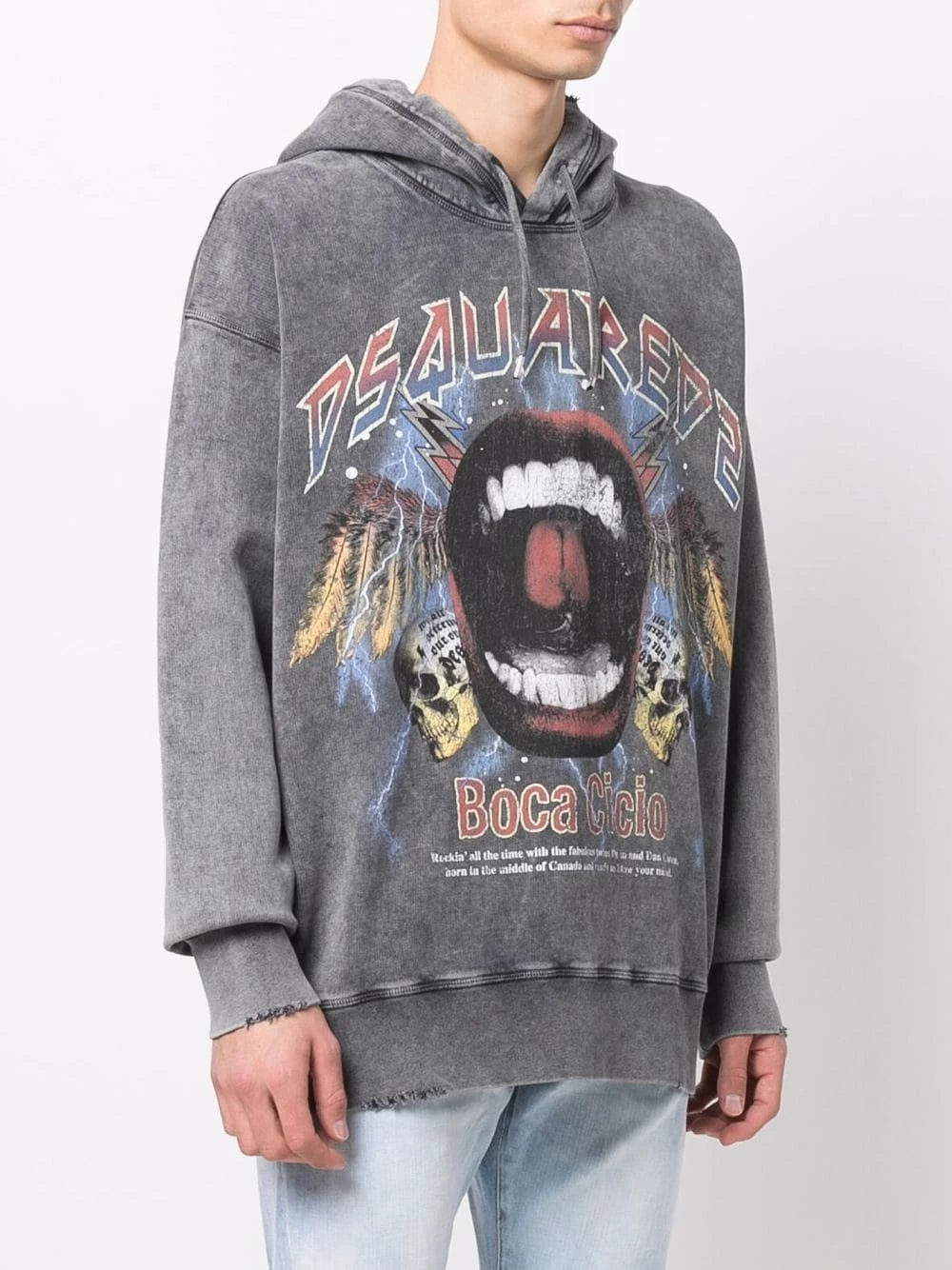 Plus Bas Prix De Vente Dsquared2 Hoodie oversize à imprimé graphique hoodies homme 5 Dsquared2 hoodie oversize à imprimé graphique