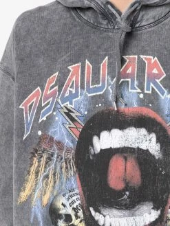 Plus Bas Prix De Vente Dsquared2 Hoodie oversize à imprimé graphique hoodies homme 11 Dsquared2 hoodie oversize à imprimé graphique