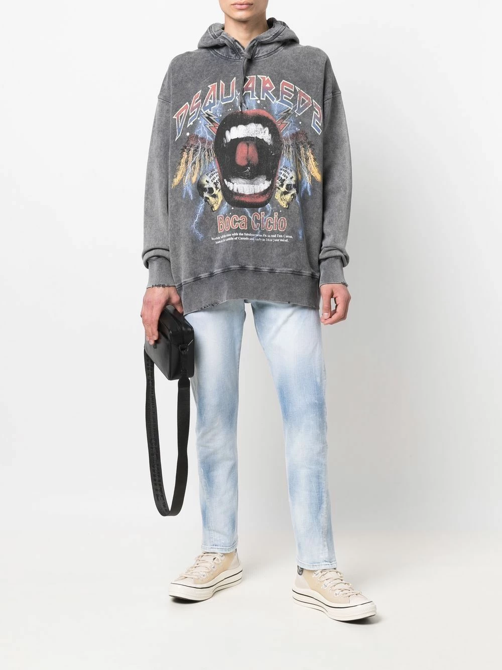 Plus Bas Prix De Vente Dsquared2 Hoodie oversize à imprimé graphique hoodies homme 4 Dsquared2 hoodie oversize à imprimé graphique