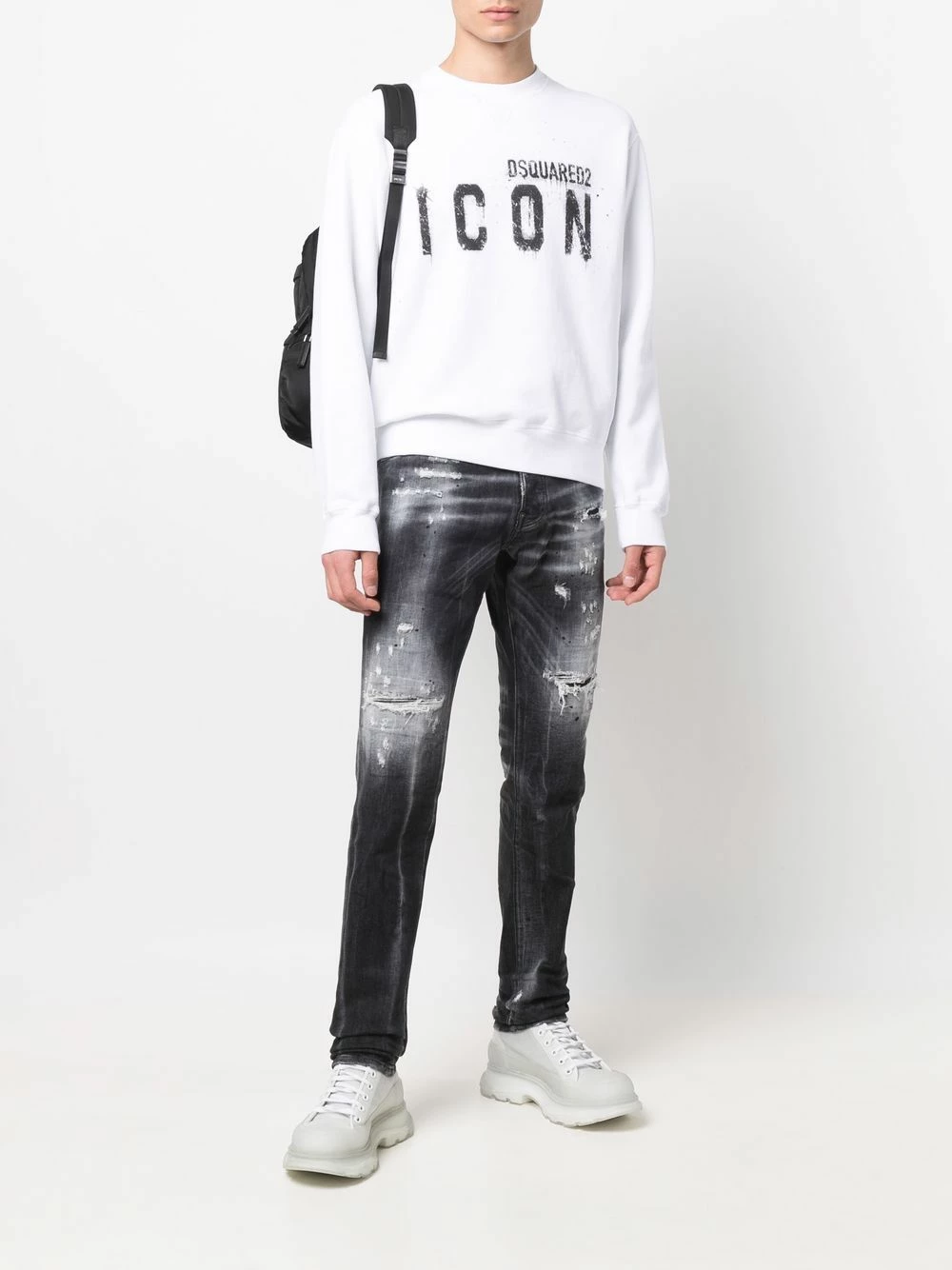 Prix Ourlé Dsquared2 Sweat à logo imprimé sweats homme 4 Dsquared2 sweat à logo imprimé