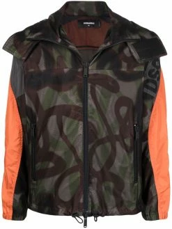 Dsquared2 veste imprimée à col cheminée