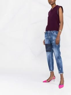 Prix Acceptable Dsquared2 Jean crop à imprimé effet peinture jeans courts femme 13 Dsquared2 jean crop à imprimé effet peinture