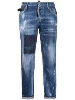 Dsquared2 jean crop à imprimé effet peinture